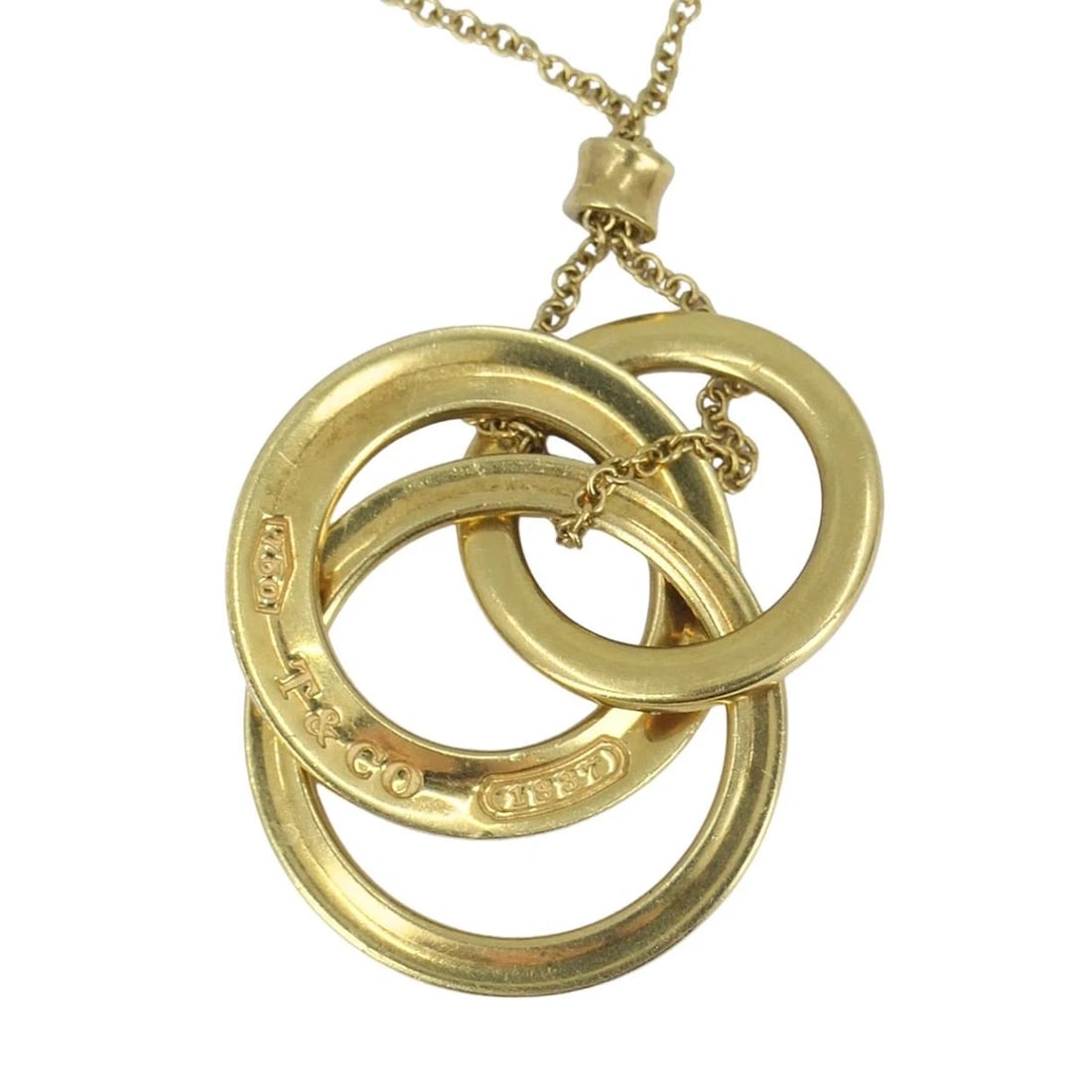 Tiffany & Co. 1837 Triple Interlocking Circles Pendant 18K Yellow Gold - 9