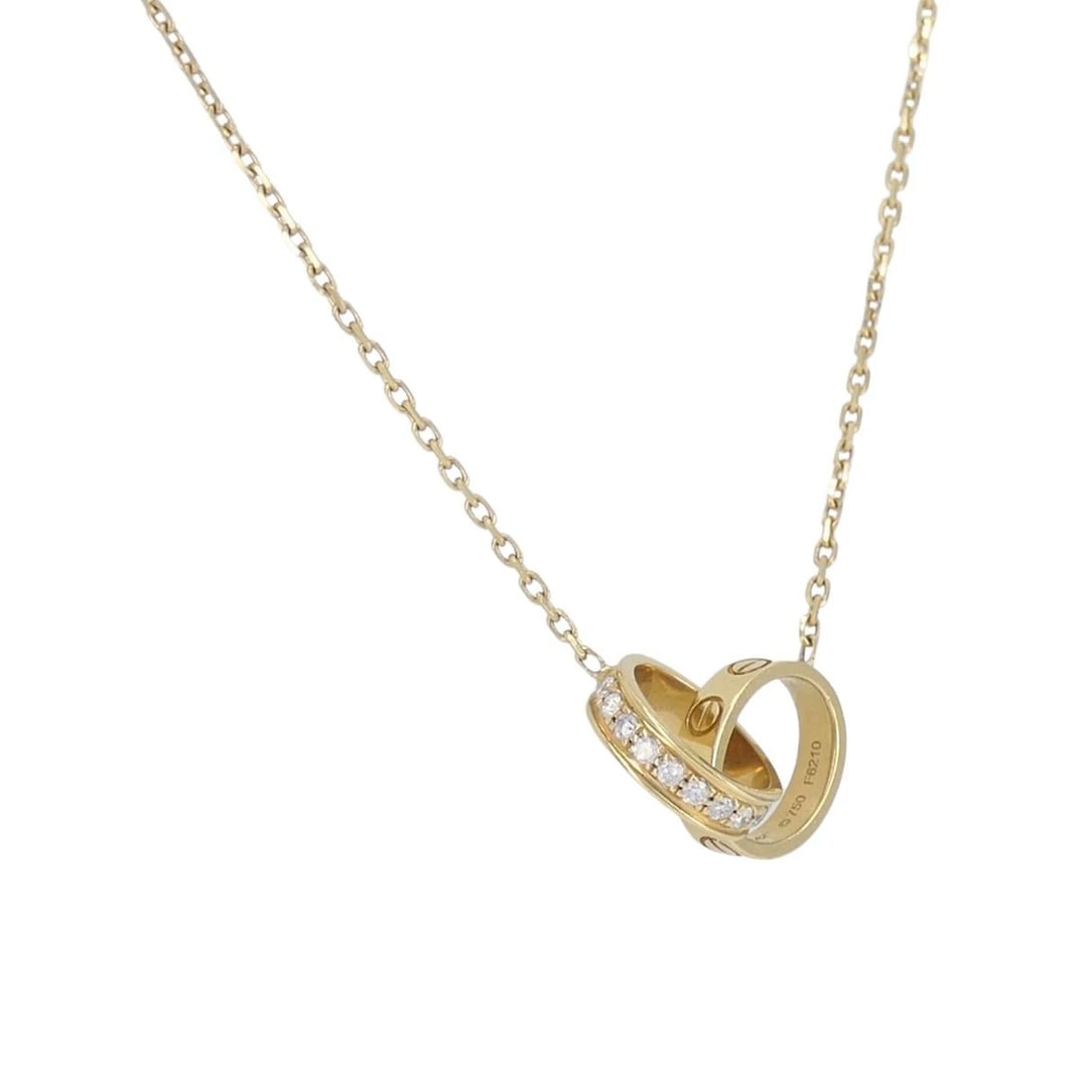 Cartier LOVE Interlocking 18k Gold Diamond Pendant Necklace - 5