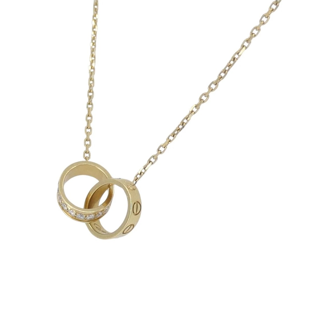 Cartier LOVE Interlocking 18k Gold Diamond Pendant Necklace - 6