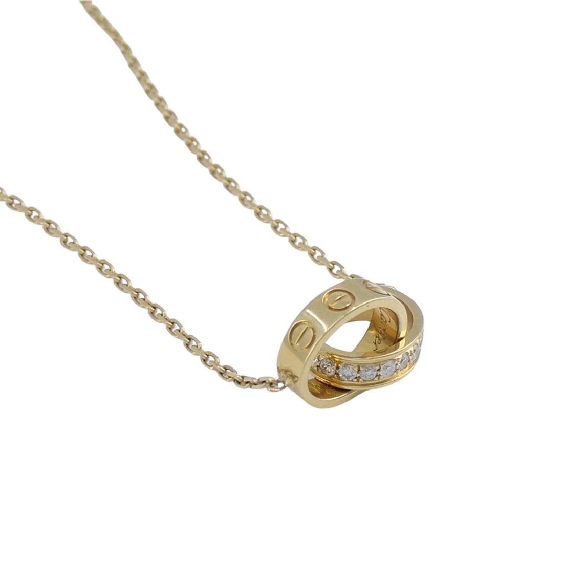 Cartier LOVE Interlocking 18k Gold Diamond Pendant Necklace - 7