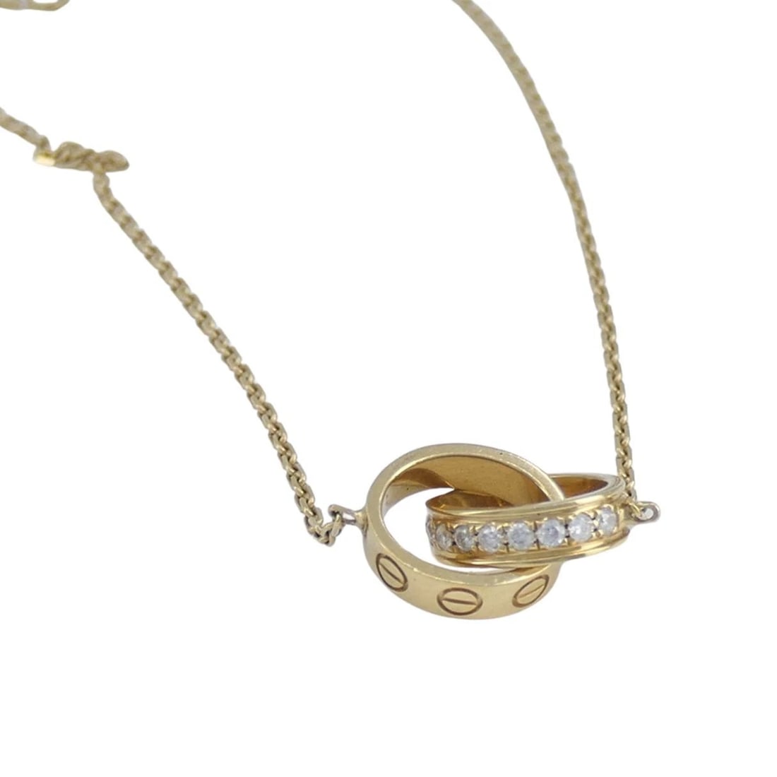 Cartier LOVE Interlocking 18k Gold Diamond Pendant Necklace - 8