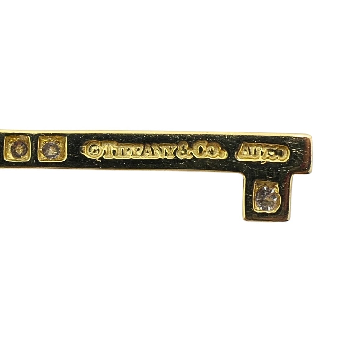 Tiffany & Co. 18k Yellow Gold Diamond Key Pendant - 9
