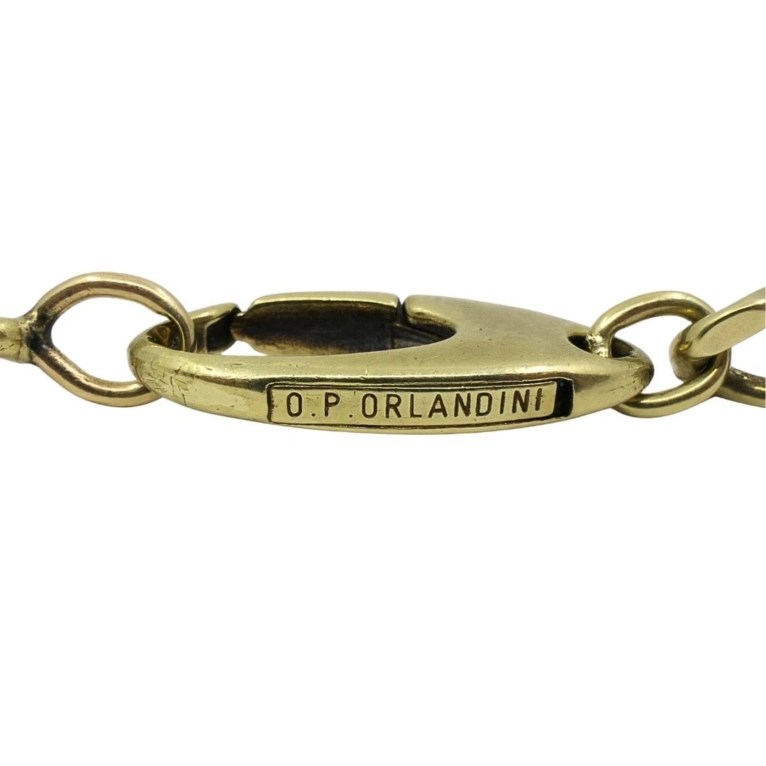 O.P. Orlandini for UnoAErre Vintage Italian 14k Gold Curb Link Chain Necklace - 8