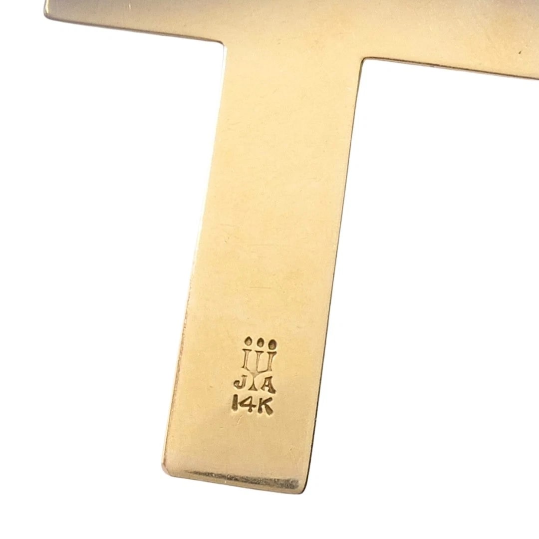 Vintage 14k Gold Cross Pendant Necklace - 11