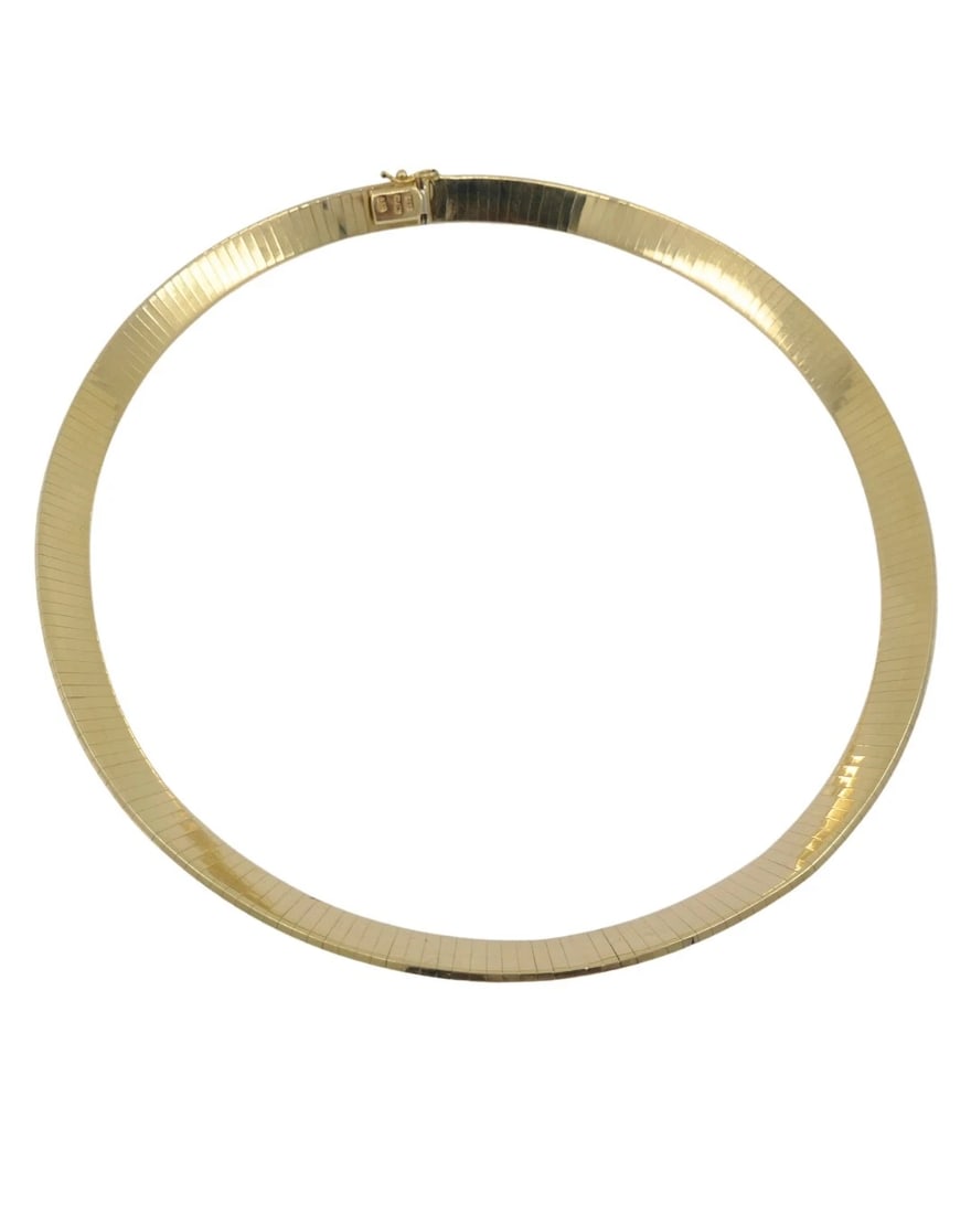 Italian Collar Necklace 14k Gold Estate Jewelry - 3