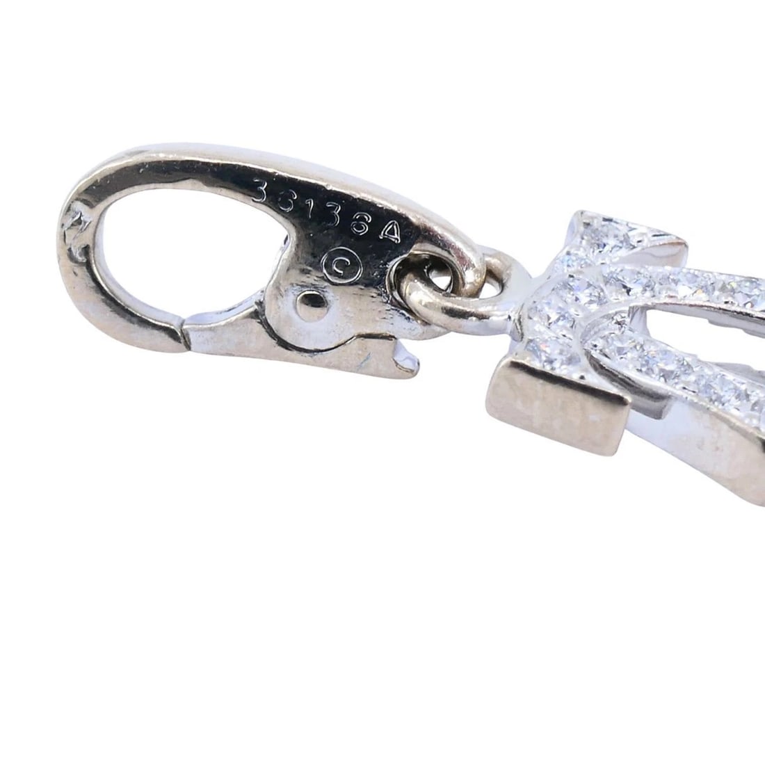 C de Cartier Double C 18k White Gold Diamond Charm Pendant - 6
