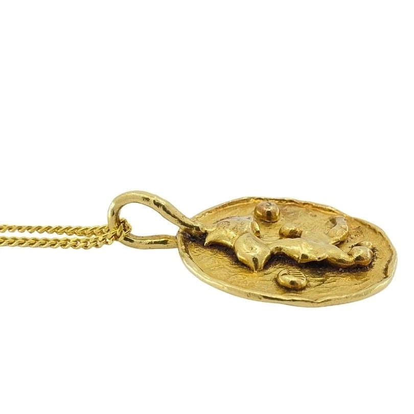 Jean Mahie 22k Gold Sculptural Abstract Pendant, 22k Chain (unbranded) Necklace - 7