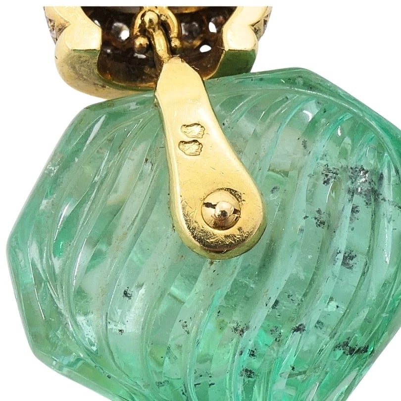 Andre Vassort 18k Gold Colombian Emerald Heart Necklace Sapphire Diamond GIA - 16