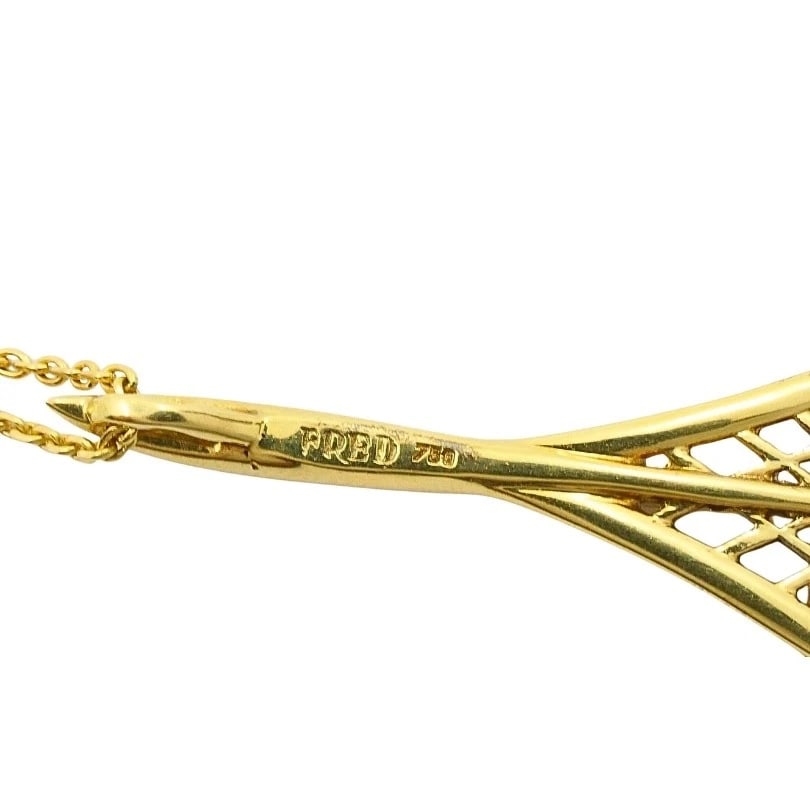 Fred Paris 18K Gold Eiffel Tower Pendant Necklace - 10