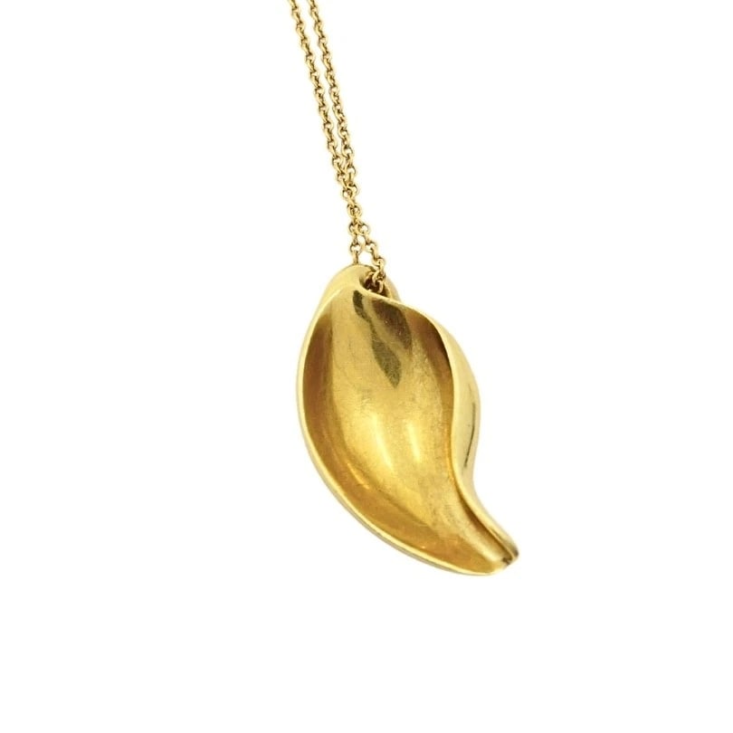 Elsa Peretti Tiffany & Co. 18k Gold Calla Lily Pendant Necklace - 5