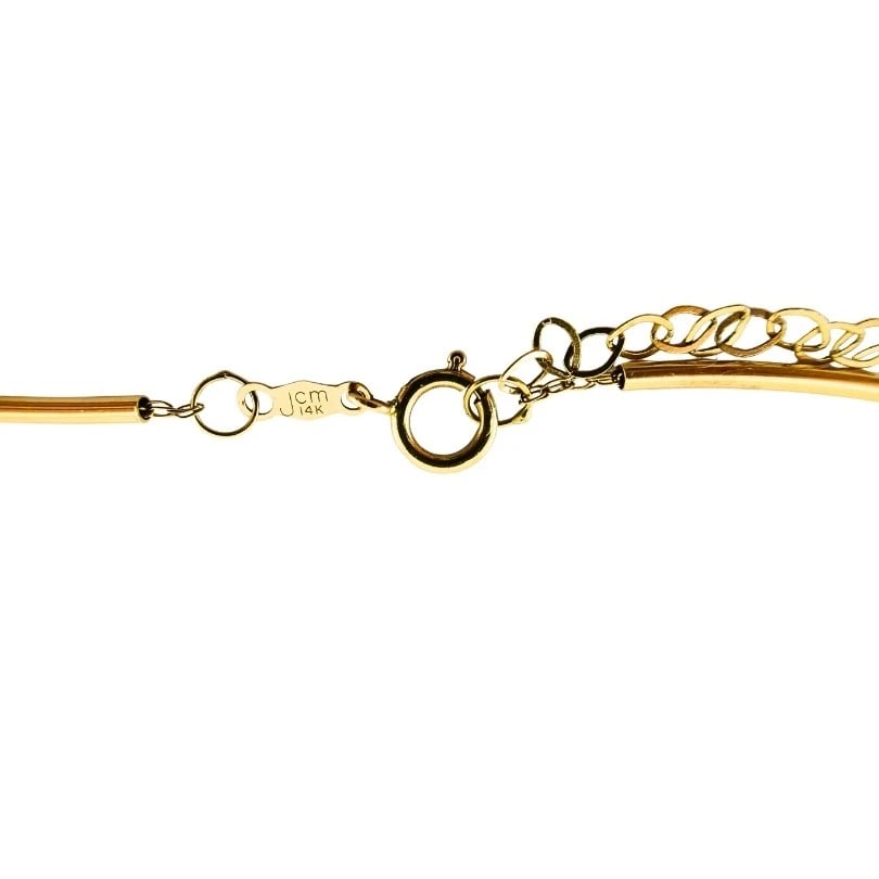 Opal Necklace 14k Gold Collar Necklace with Beads - 11