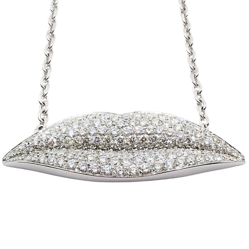Enigma by Gianni Bulgari Lips Necklace 18k White Gold Diamond - 4