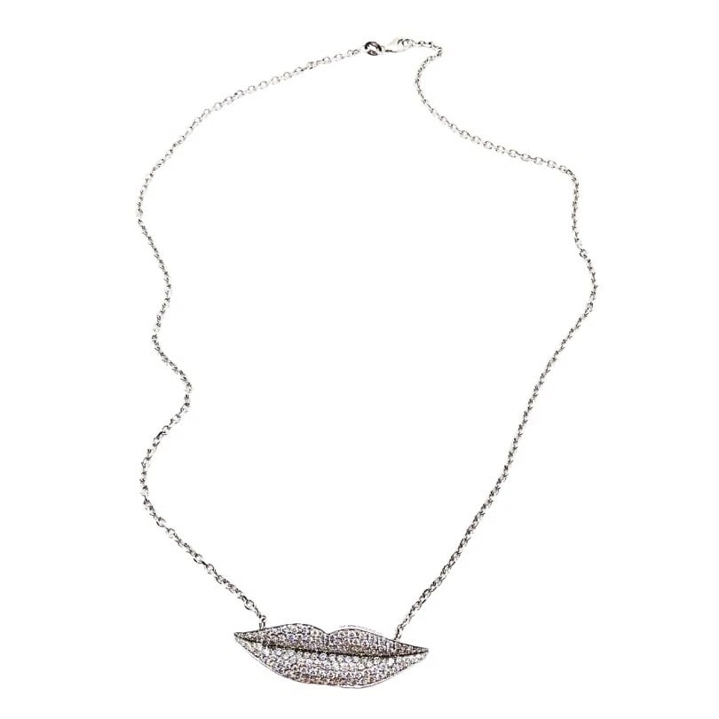 Enigma by Gianni Bulgari Lips Necklace 18k White Gold Diamond - 5