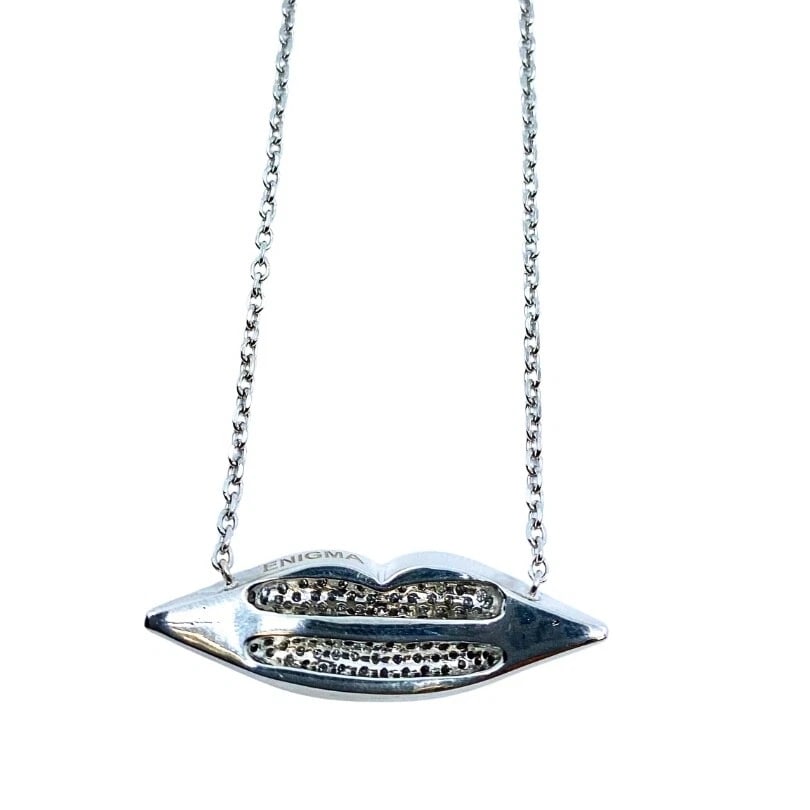 Enigma by Gianni Bulgari Lips Necklace 18k White Gold Diamond - 6