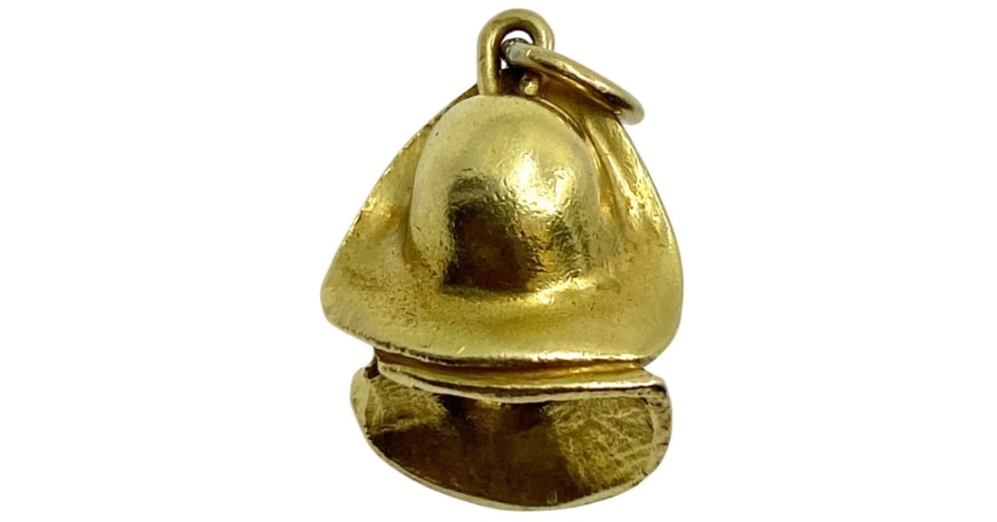 Arlecchino Commedia dell'Arte 18k Gold Charm Pendant - 7