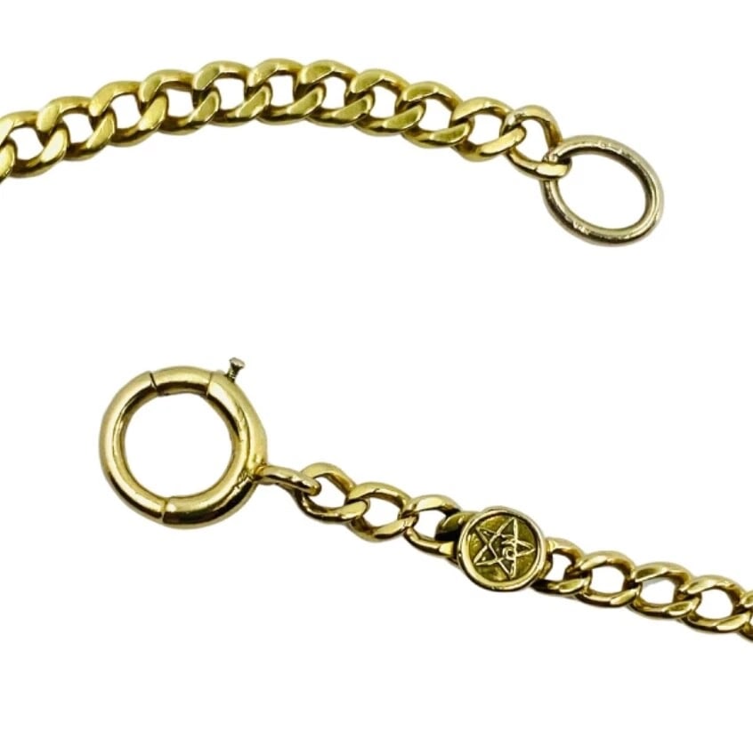 14k Gold Anchor Pendant Rope Design Chain Necklace - 8