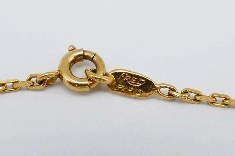 Fred Paris Necklace Leo Pendant Gold Diamond Emerald - 8