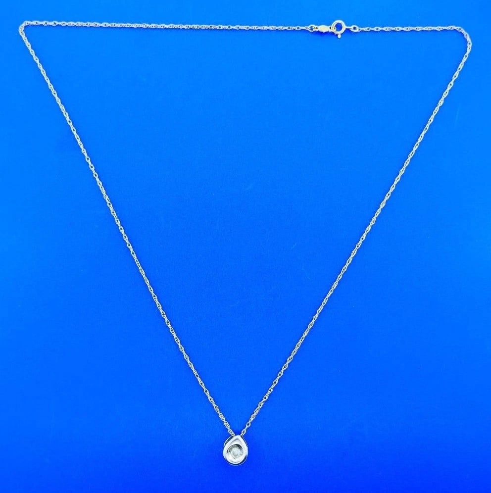 VINTAGE 14k Yellow & White Gold & Diamond Necklace - 2