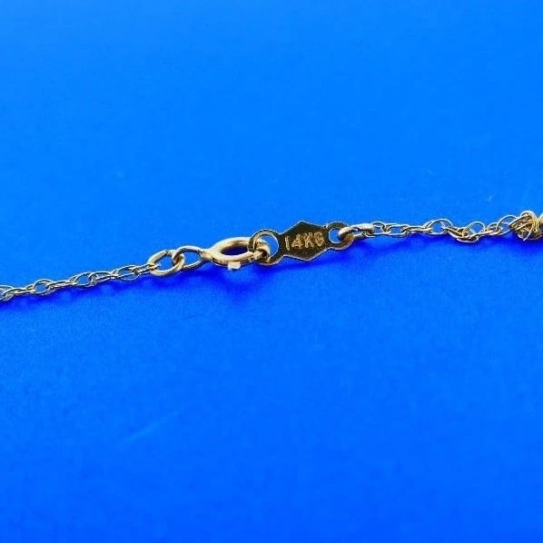 VINTAGE 14k Yellow & White Gold & Diamond Necklace - 4
