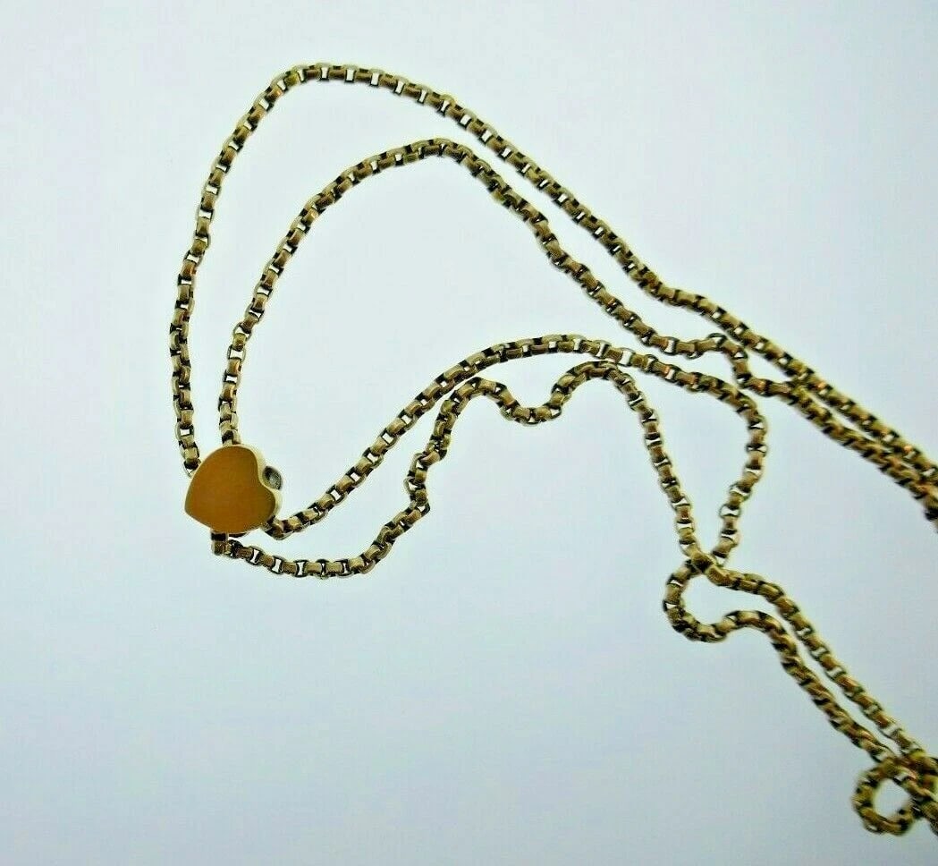 VICTORIAN 9k Yellow Gold & Garnet Slide Watch Chain Necklace Clover Motif 1900s - 2