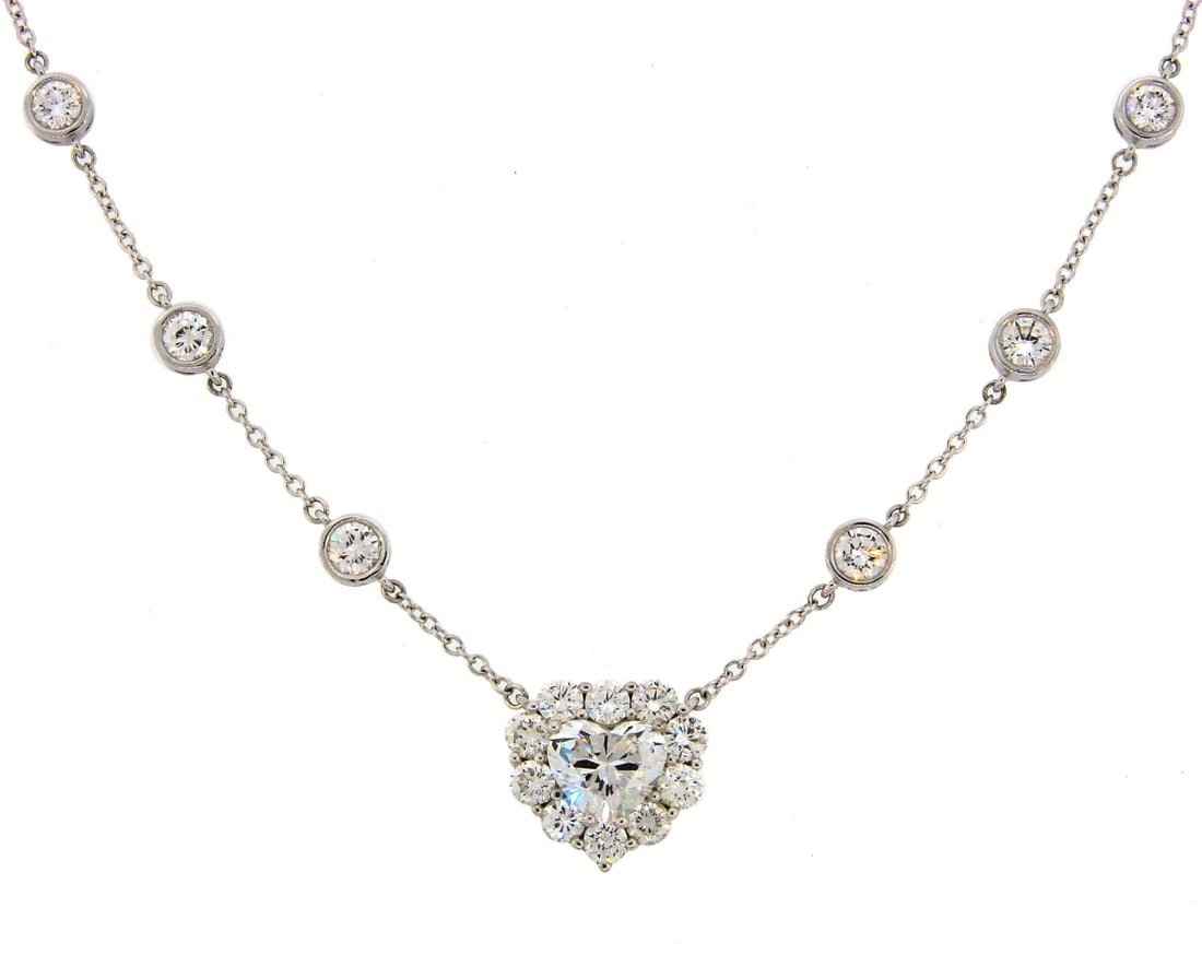 2.14-ct HEART CUT DIAMOND D VS2 GIA WHITE GOLD PENDANT NECKLACE Dazzling 5.64cts: Title: 2.14-ct HEART CUT DIAMOND D VS2 GIA WHITE GOLD PENDANT NECKLACE Dazzling 5.64cts Description: American Estate Purveyors and Purchasers of Antique and Estate Pieces VK UNOOO 2.14-ct Heart Shape