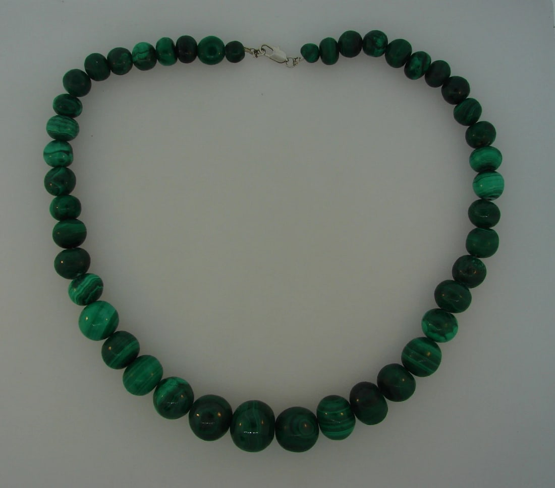 Malachite Bead Sttrand NECKLACE 20.5 Inches - 3