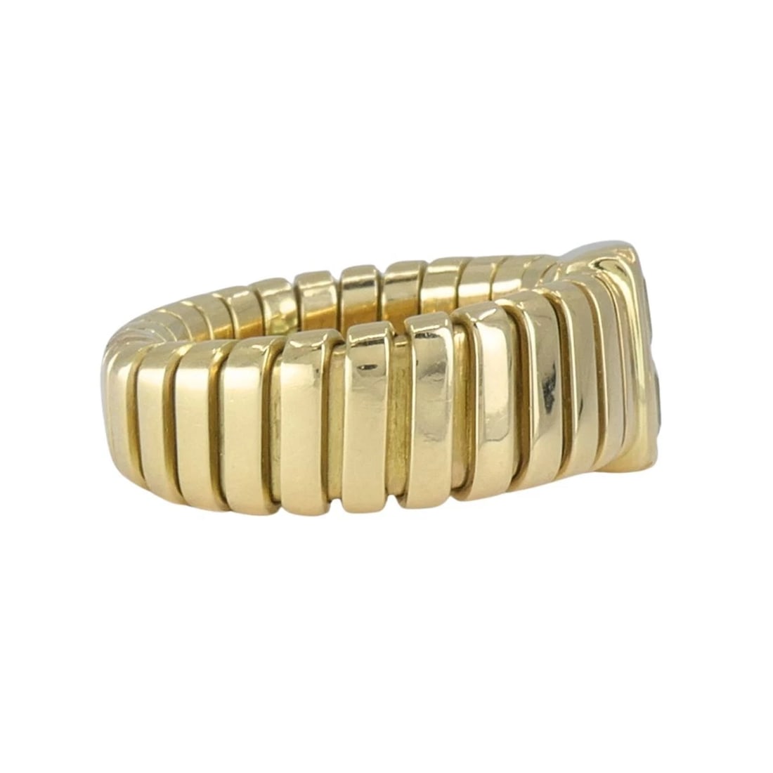 Vintage Bvlgari Bulgari 18k Gold Tubogas Peridot Ring, circa 1990s - 7