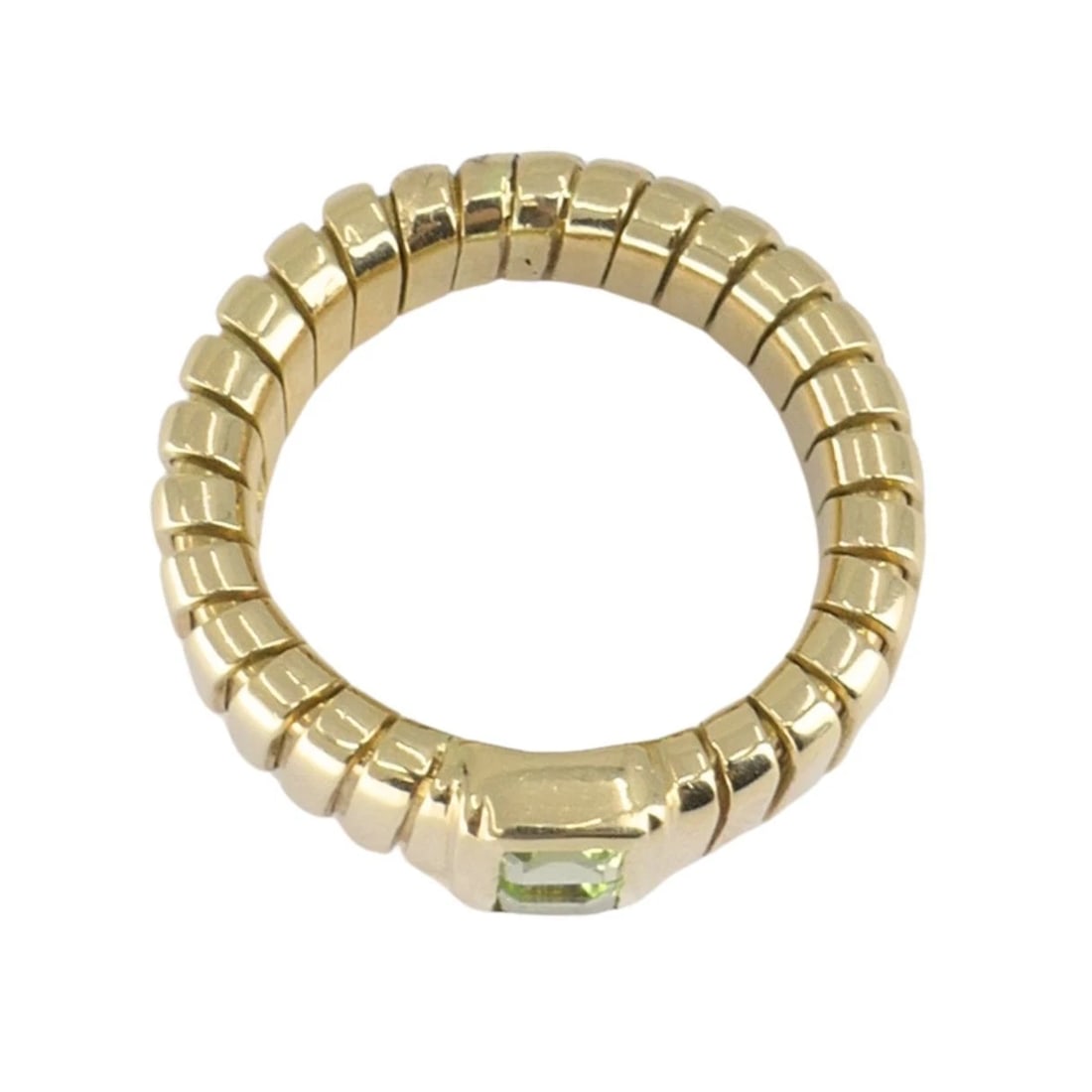 Vintage Bvlgari Bulgari 18k Gold Tubogas Peridot Ring, circa 1990s - 9