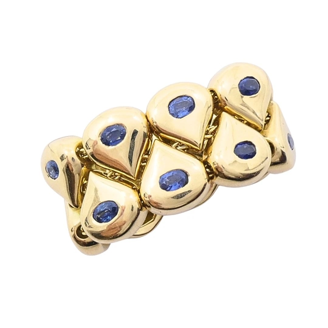 Chaumet Paris Tsouka 18k Gold Flexible Sapphire Teardrop Ring - 5