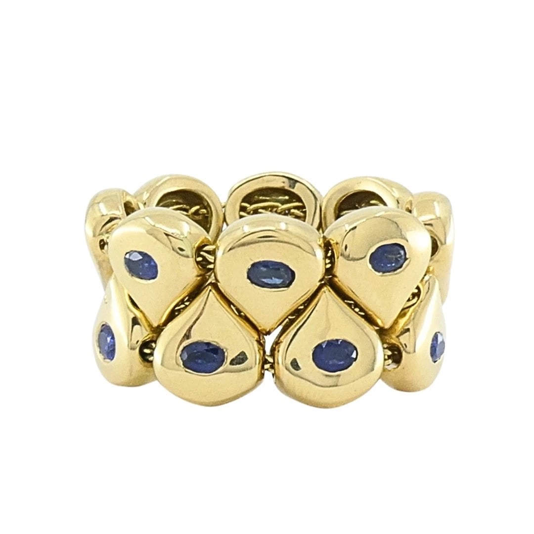 Chaumet Paris Tsouka 18k Gold Flexible Sapphire Teardrop Ring - 7