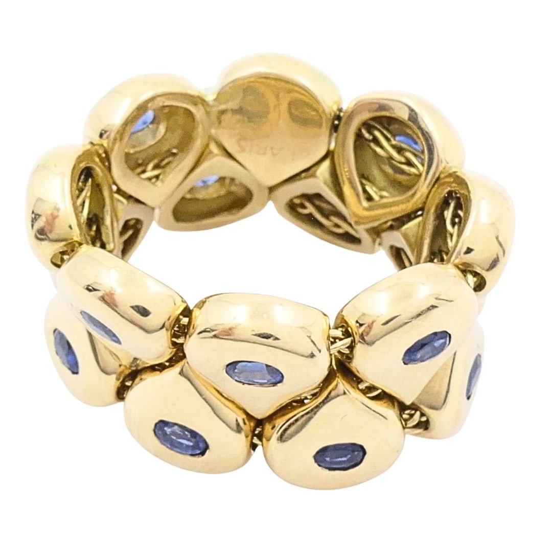 Chaumet Paris Tsouka 18k Gold Flexible Sapphire Teardrop Ring - 9