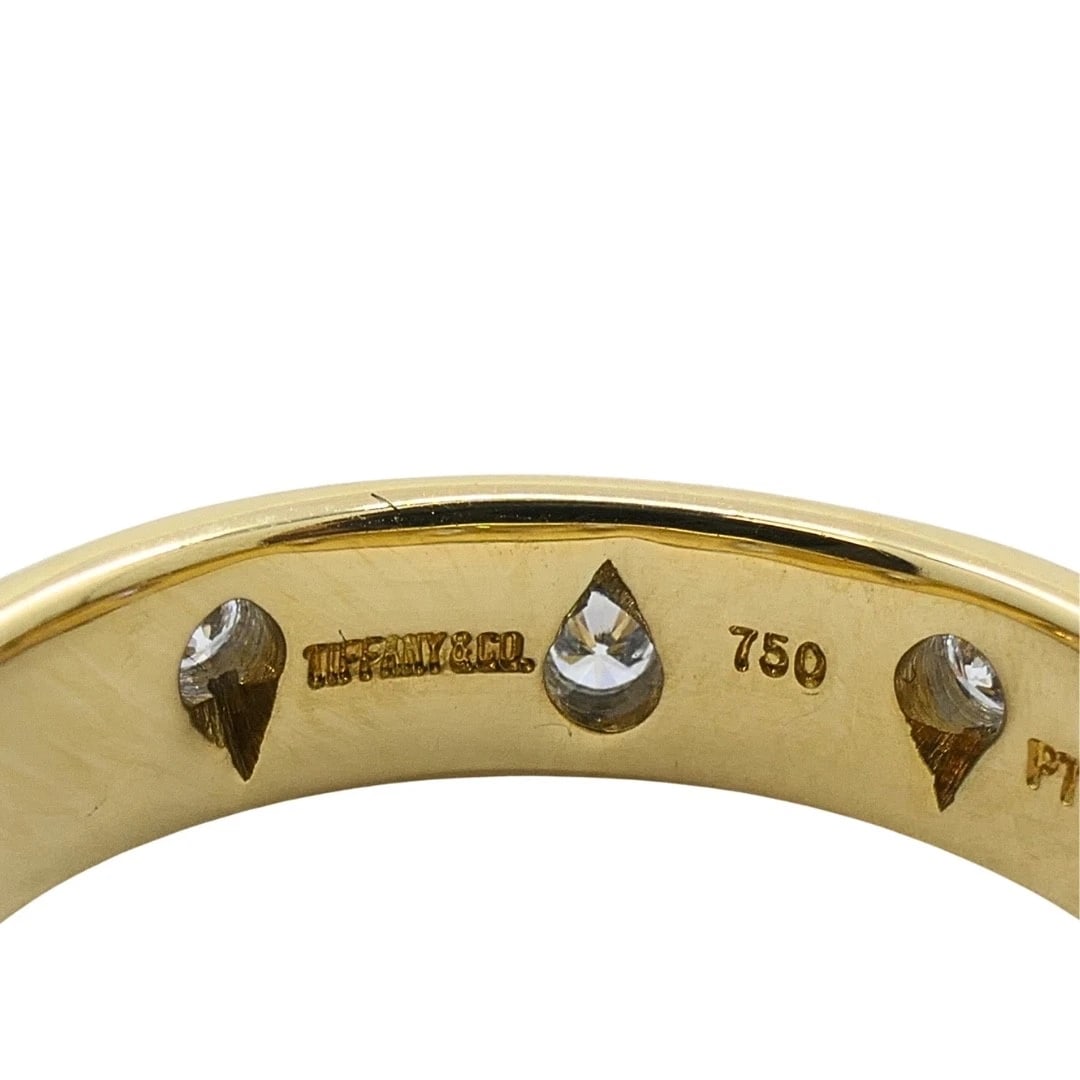 Tiffany & Co. 18k Gold & Platinum Accent Diamond Band Ring - 9
