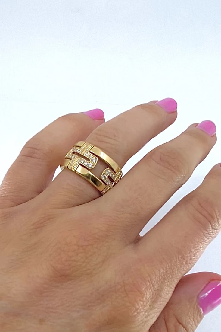 Bvlgari Bulgari 18k Gold Parentesi Diamond Band Ring - 2