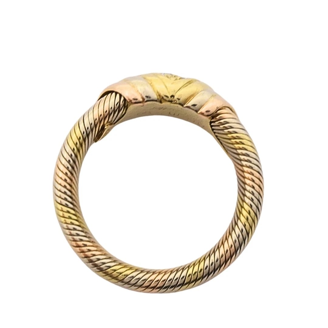 Cartier 18k Tri-Color Gold Diamond Band Ring - 10