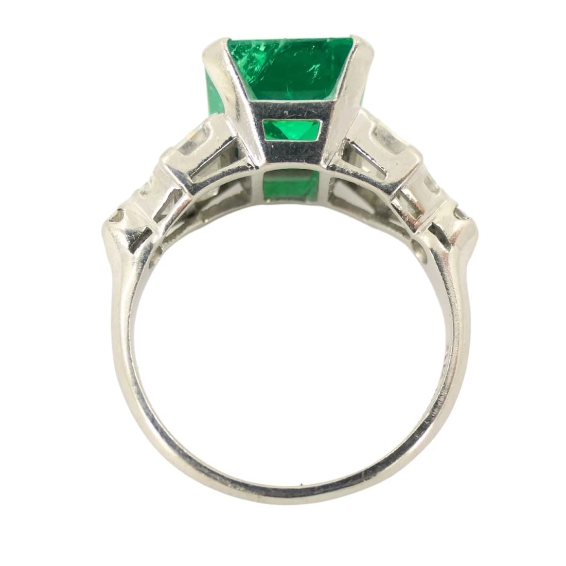 Colombian Emerald Engagement Ring GIA Platinum Diamond - 9