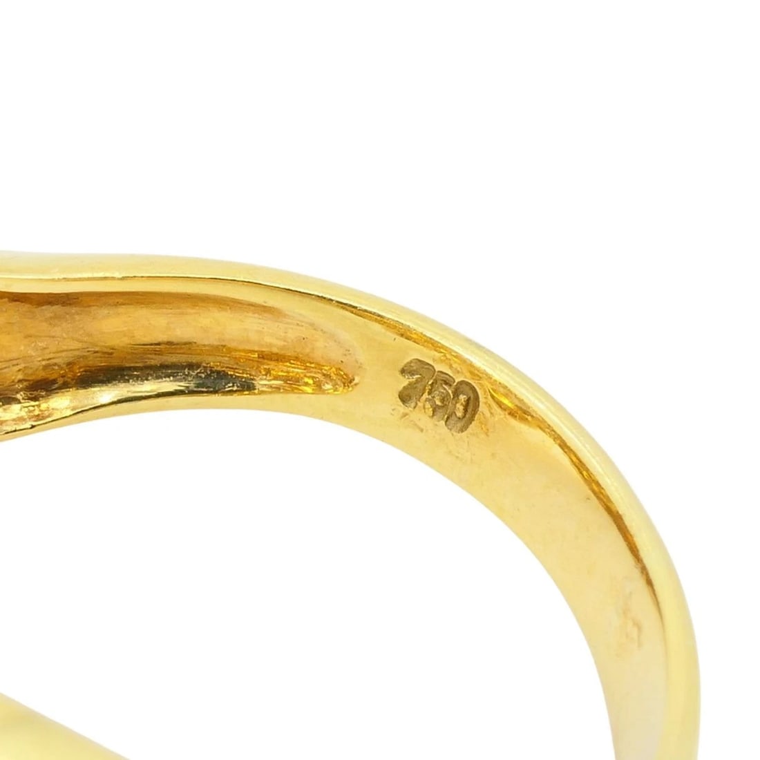 Vintage French 18k Gold Diamond Citrine Ring - 11