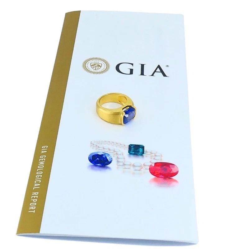 Burma Natural Sapphire 18K Gold Ring GIA Report - 11