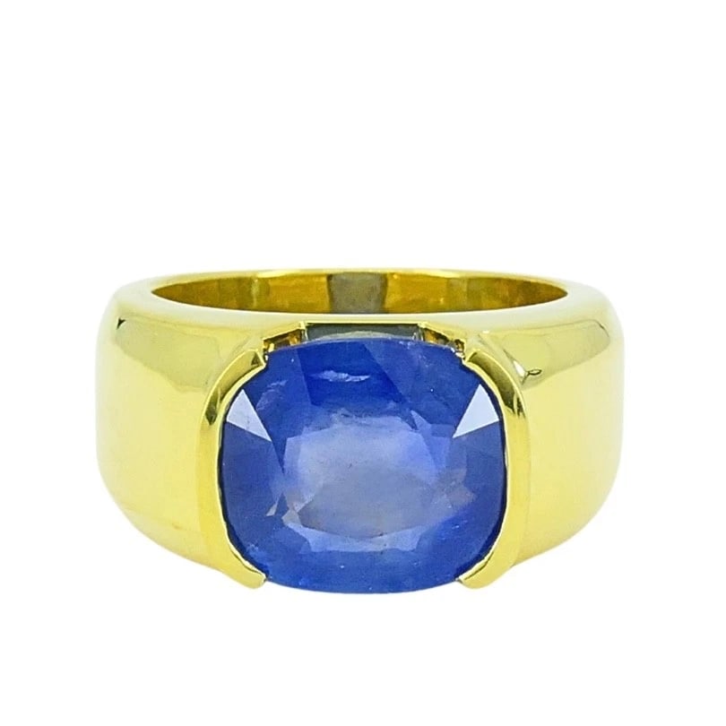Burma Natural Sapphire 18K Gold Ring GIA Report (1 of 13)
