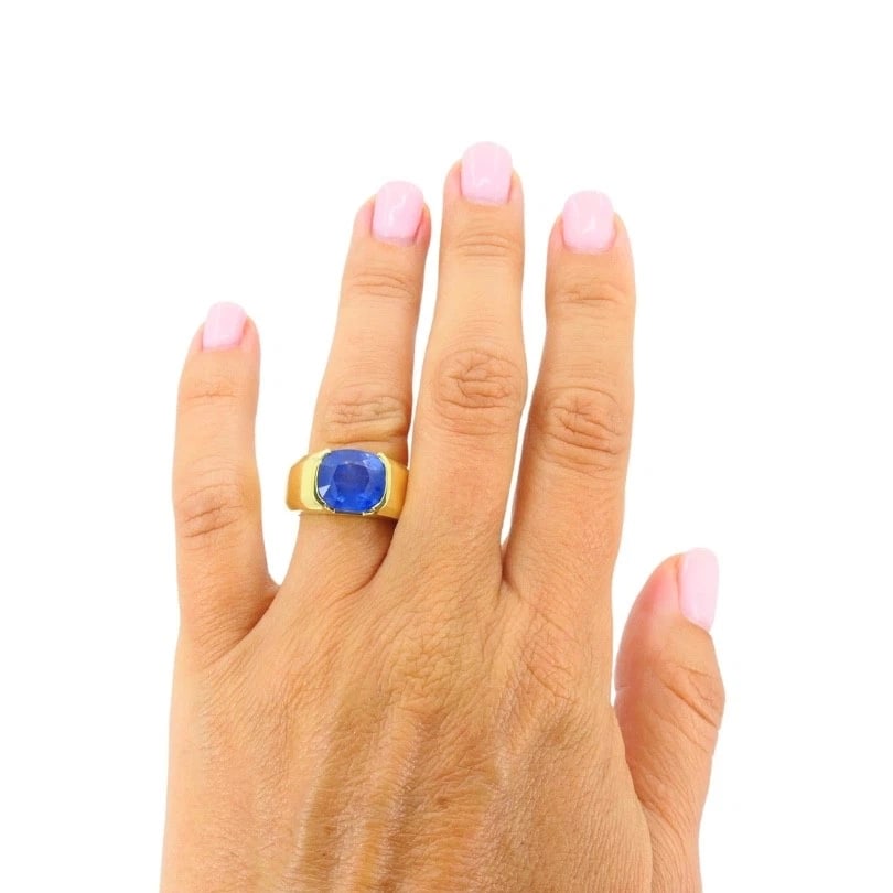 Burma Natural Sapphire 18K Gold Ring GIA Report - 3