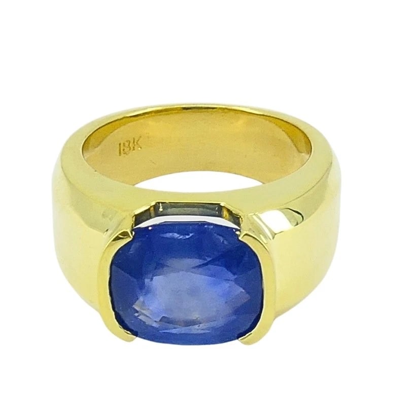 Burma Natural Sapphire 18K Gold Ring GIA Report - 9