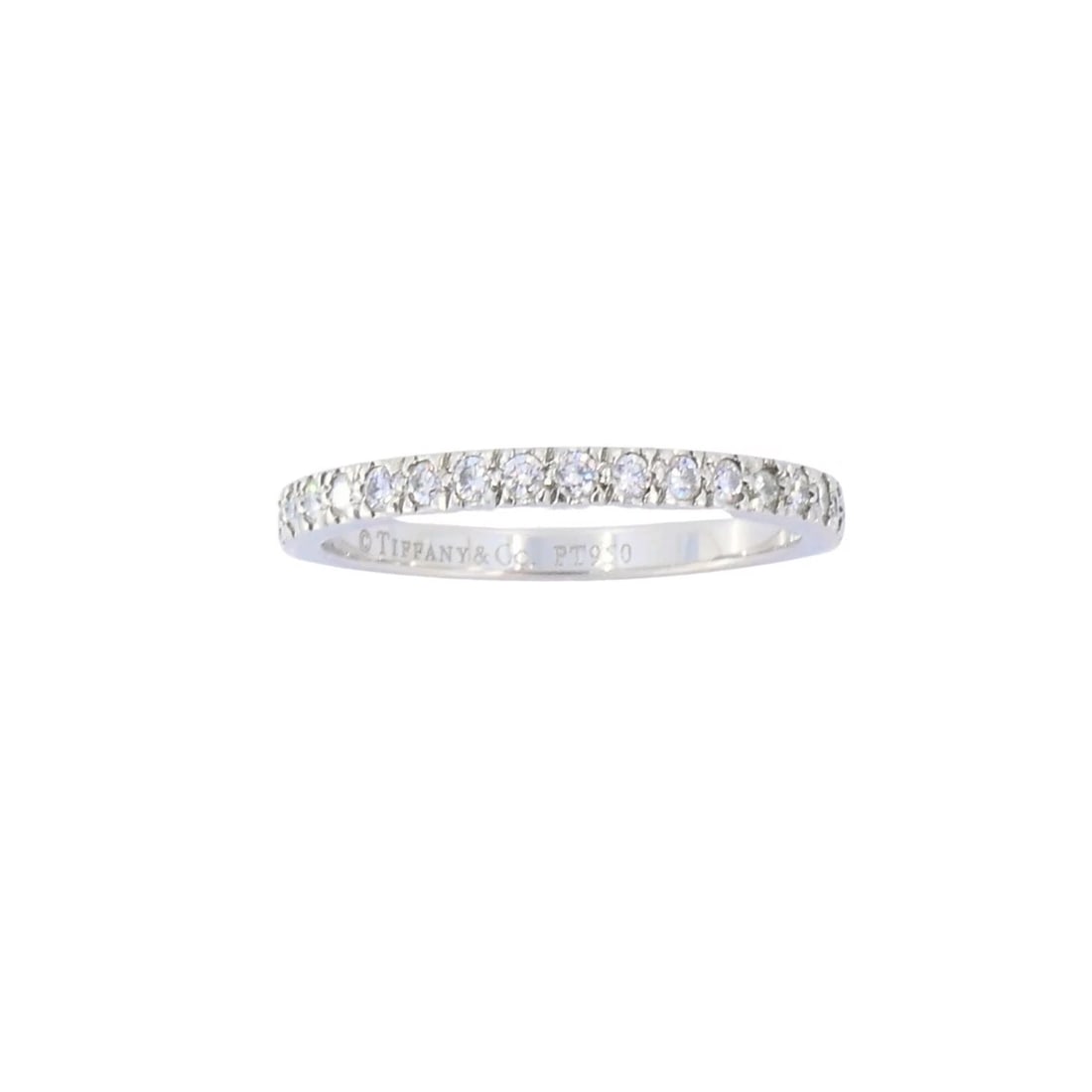Vintage Tiffany & Co. Diamond Band Platinum Size 5.5 (51): Title: Vintage Tiffany & Co. Diamond Band Platinum Size 5.5 (51) Description: NS UOOO Vintage Tiffany & Co. Diamond Band Platinum Size 5.5 (51) This classic Tiffany & Co. band ring is made of platinum