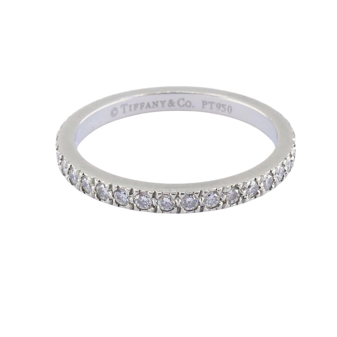Vintage Tiffany & Co. Diamond Band Platinum Size 5.5 (51) - 7