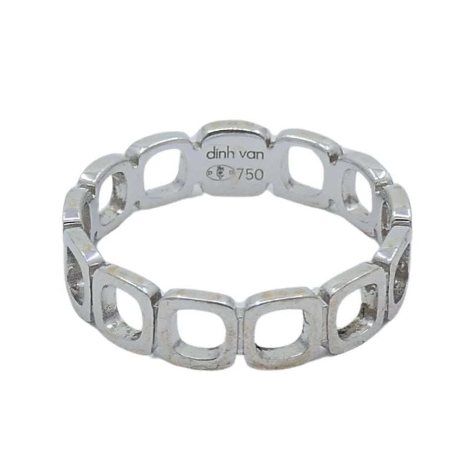 Dinh Van 18k White Gold Ring Diamond Band - 4