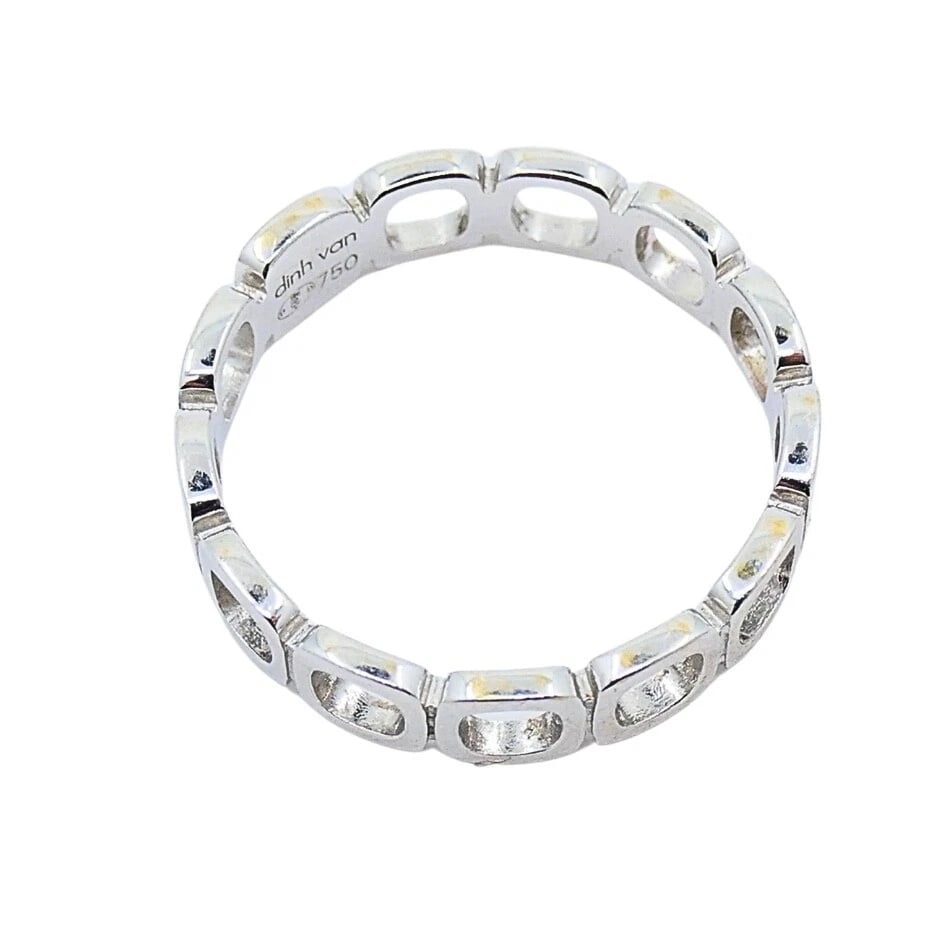 Dinh Van 18k White Gold Ring Diamond Band - 5
