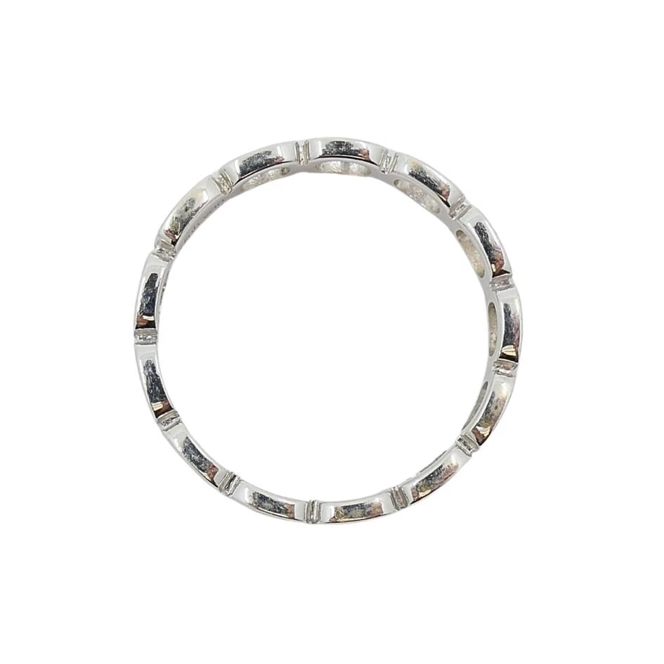 Dinh Van 18k White Gold Ring Diamond Band - 6