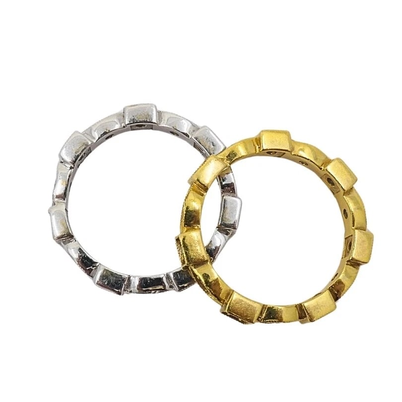 Pair of Eternity Rings White and Yellow Gold Diamond - 6