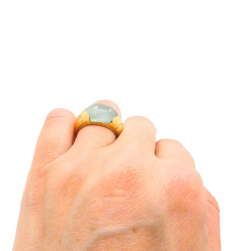 Bvlgari Bulgari 18k Gold Ring Aquamarine - 4