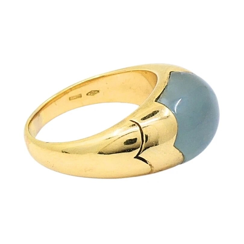 Bvlgari Bulgari 18k Gold Ring Aquamarine - 7