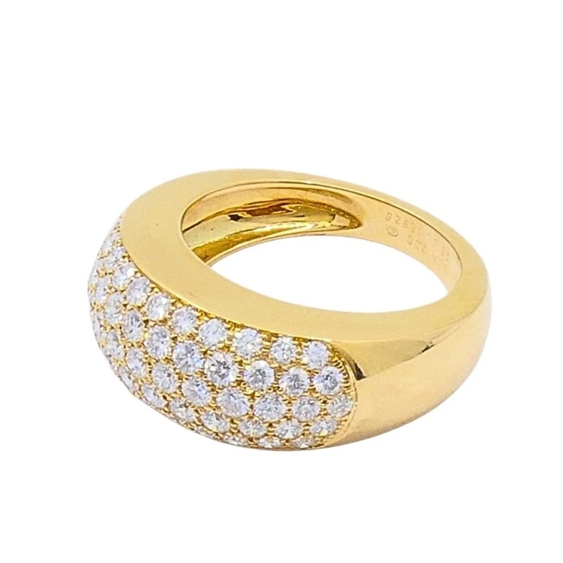 Van Cleef & Arpels Pave Diamond Gold Dome Ring - 5