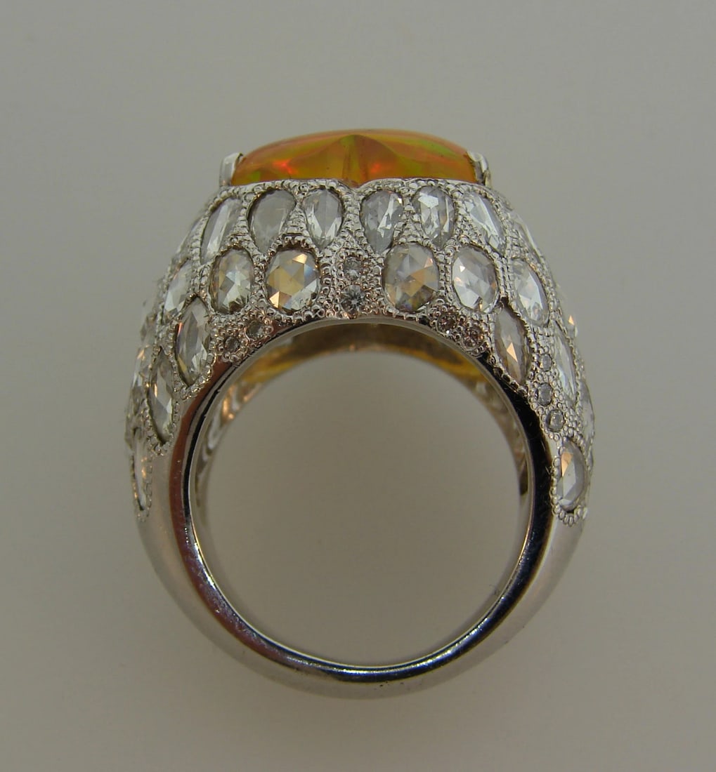 5.51-carat Australian OPAL Diamond White Gold RING - 8